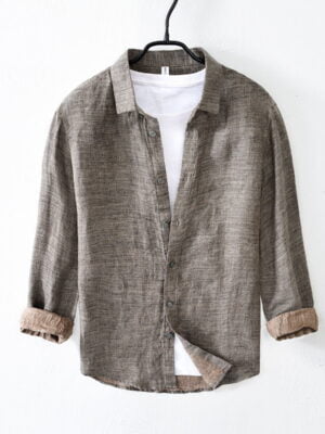 Men's Vintage Casual Linen Long Sleeve Shirt