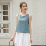 Women's Summer Cross-Back Linen Tank Top