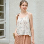 Women's Linen Floral Camisole with Commuter Style
