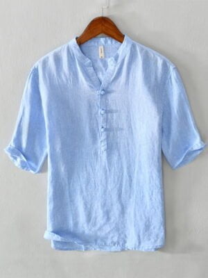 Men’s Half-Sleeve Linen T-Shirt