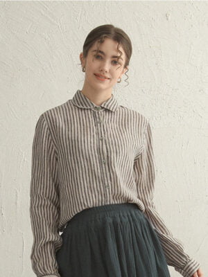 Women's Casual Striped Linen Cardigan